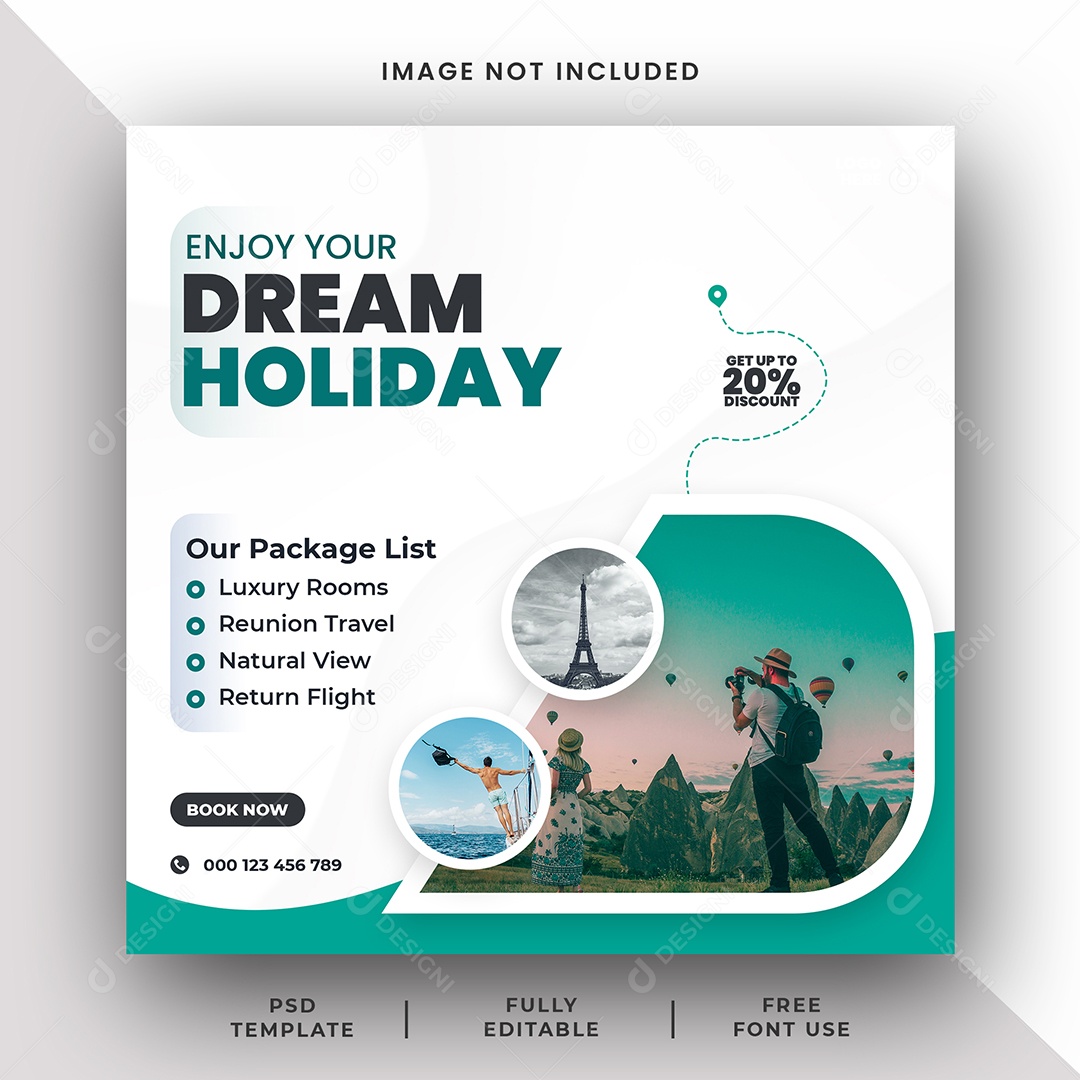 Agência de Viagem Social Media PSD Editável