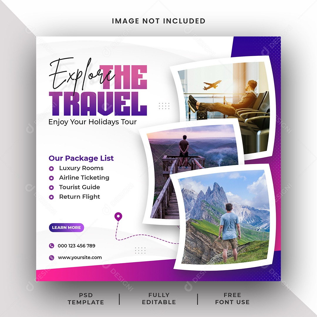 Agência de Viagem Social Media PSD Editável