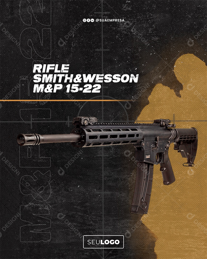 Teste de Tiro no Alvo Clube de Tiro Social Media PSD Editável