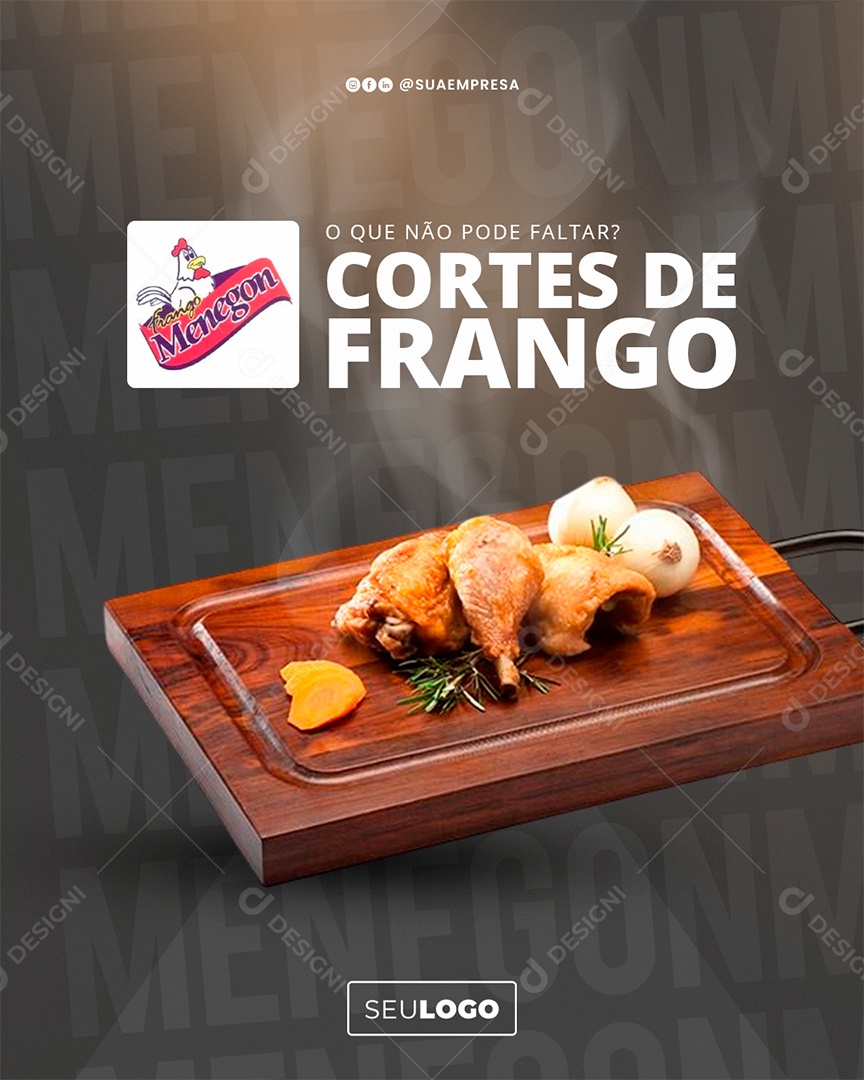 Cortes De Frango Açougue Social Media PSD Editável