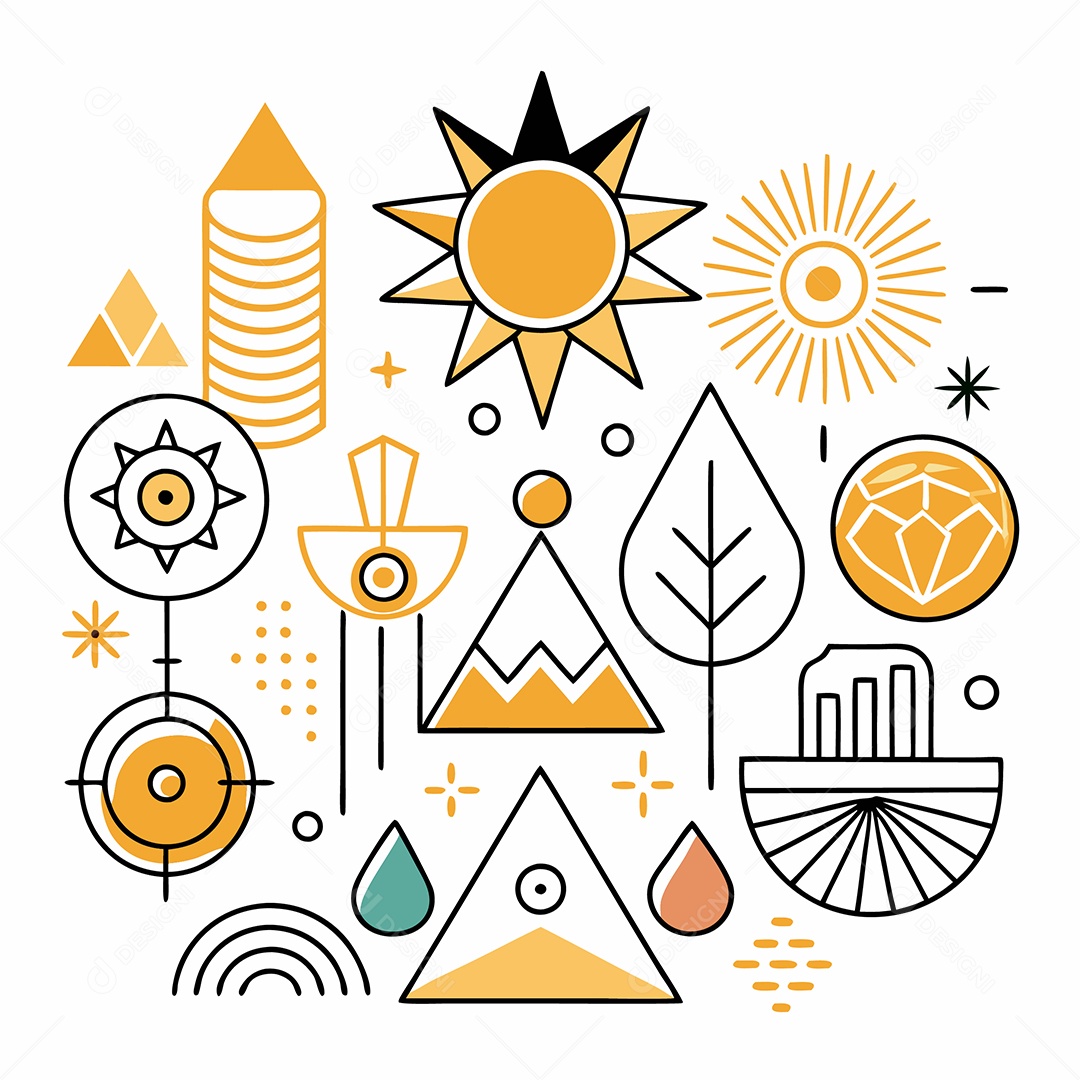 Ilustrações de Desenhos Abstratos Vetor EPS