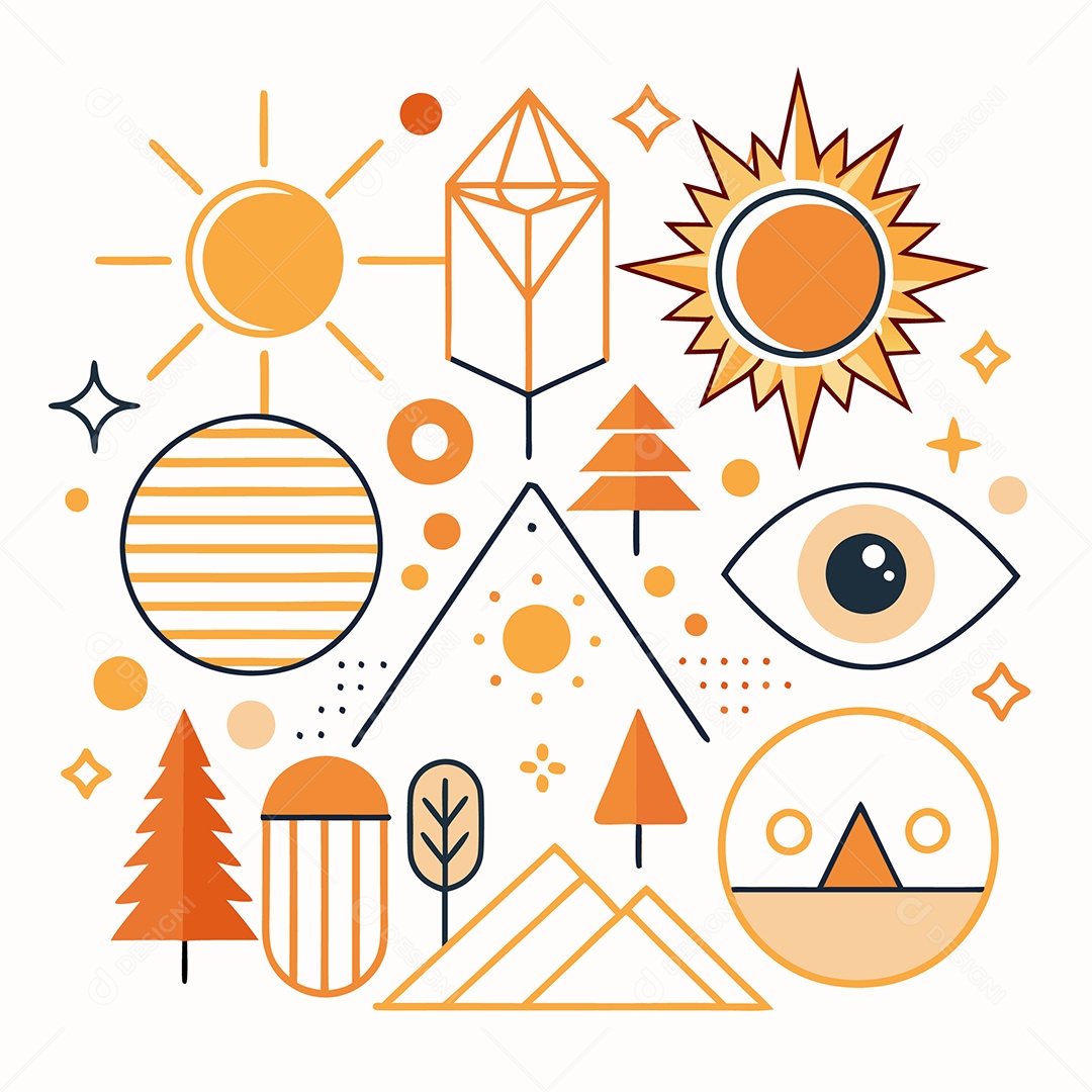 Ilustrações de Desenhos Abstratos Vetor EPS