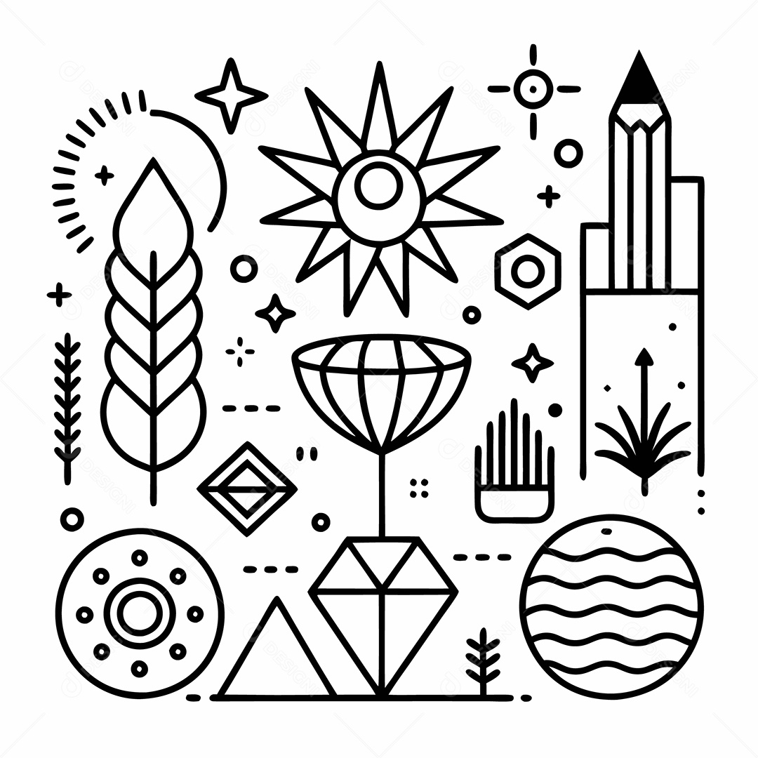 Ilustrações de Desenhos Abstratos Vetor EPS