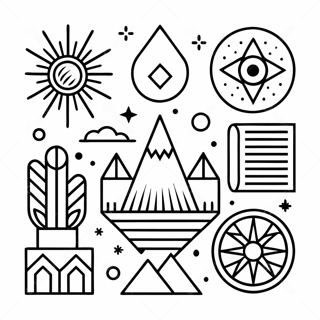 Ilustrações de Desenhos Abstratos Vetor EPS