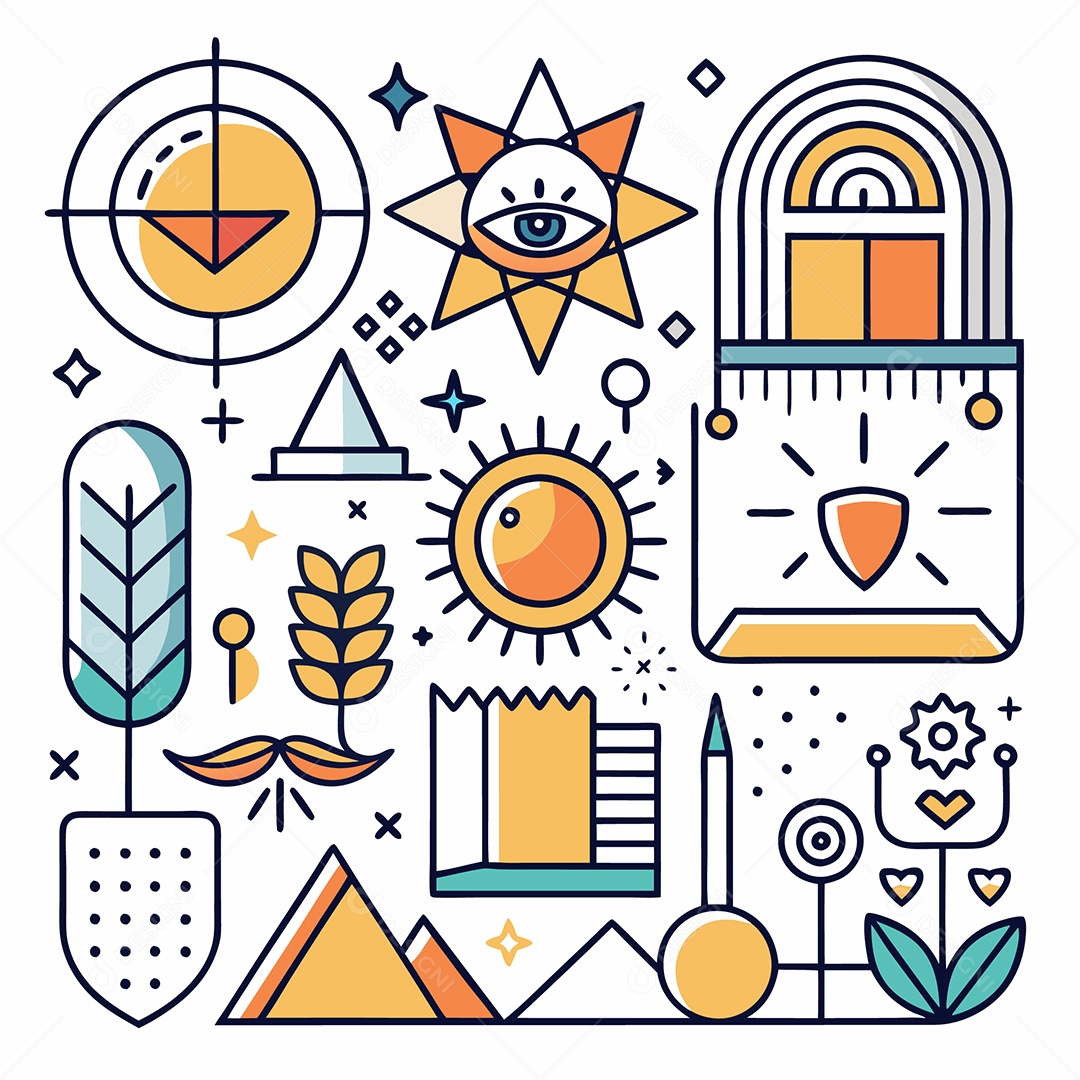 Ilustrações de Desenhos Abstratos Vetor EPS