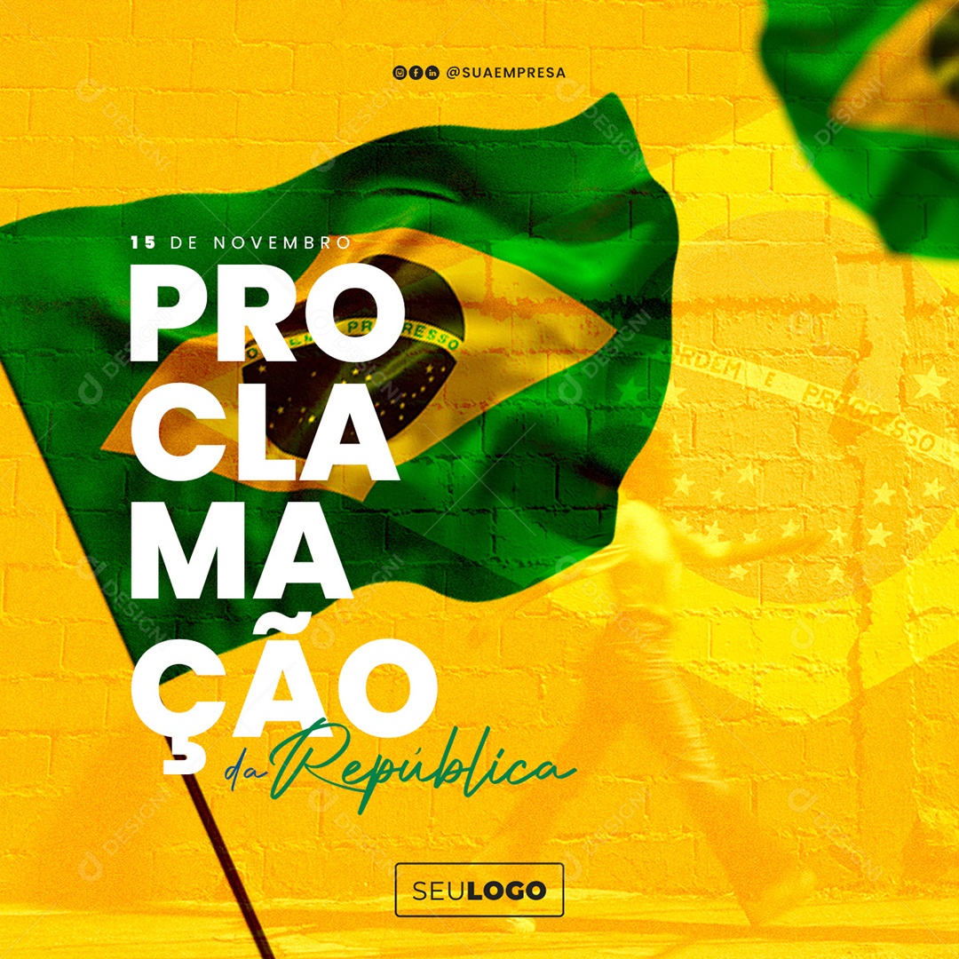 Dia da Proclamação Da República 15 De Novembro Social Media PSD Editável