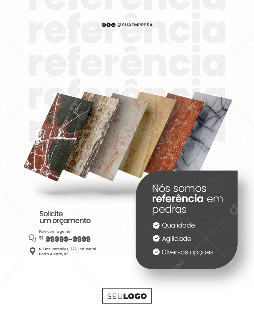 Marmoraria Nós Somos Referência Em Pedras  Social Media PSD Editável