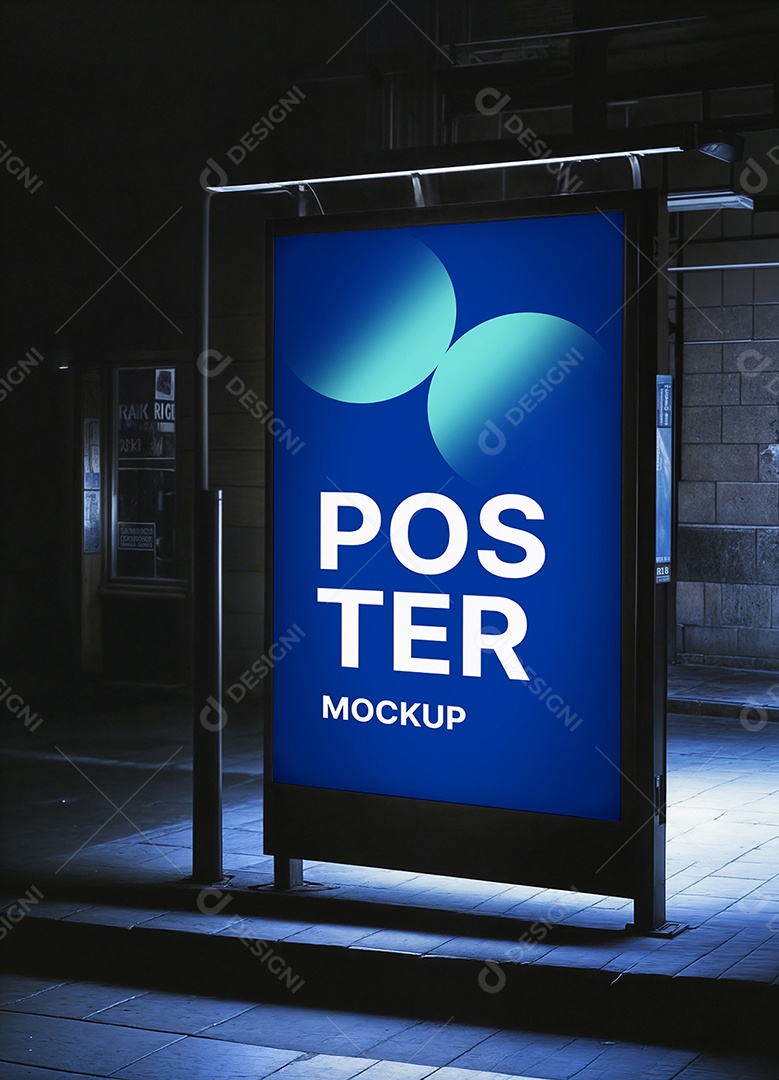 Mockup de Placa de Publicidade PSD