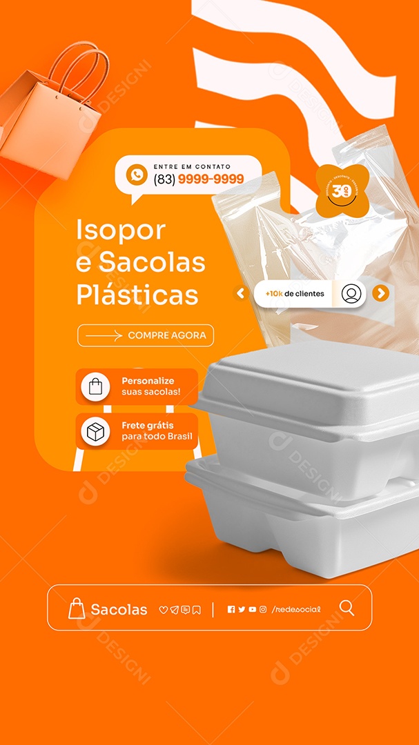 Story Packs Isopor and Plastic Bags Social Media PSD Editable