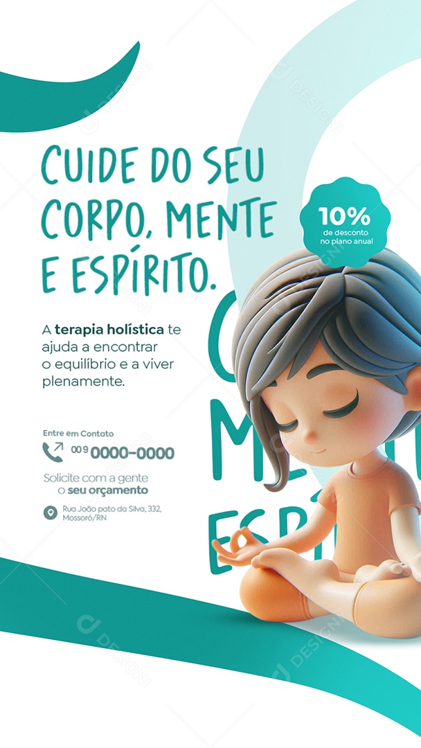 Story Terapia Cuide do Seu Corpo Mente e Espírito Social Media PSD Editável