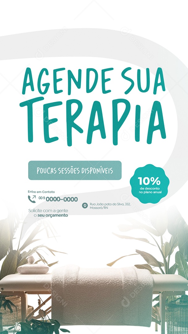 Story Agende sua Terapia Poucas Sessões Disponíveis Social Media PSD Editável