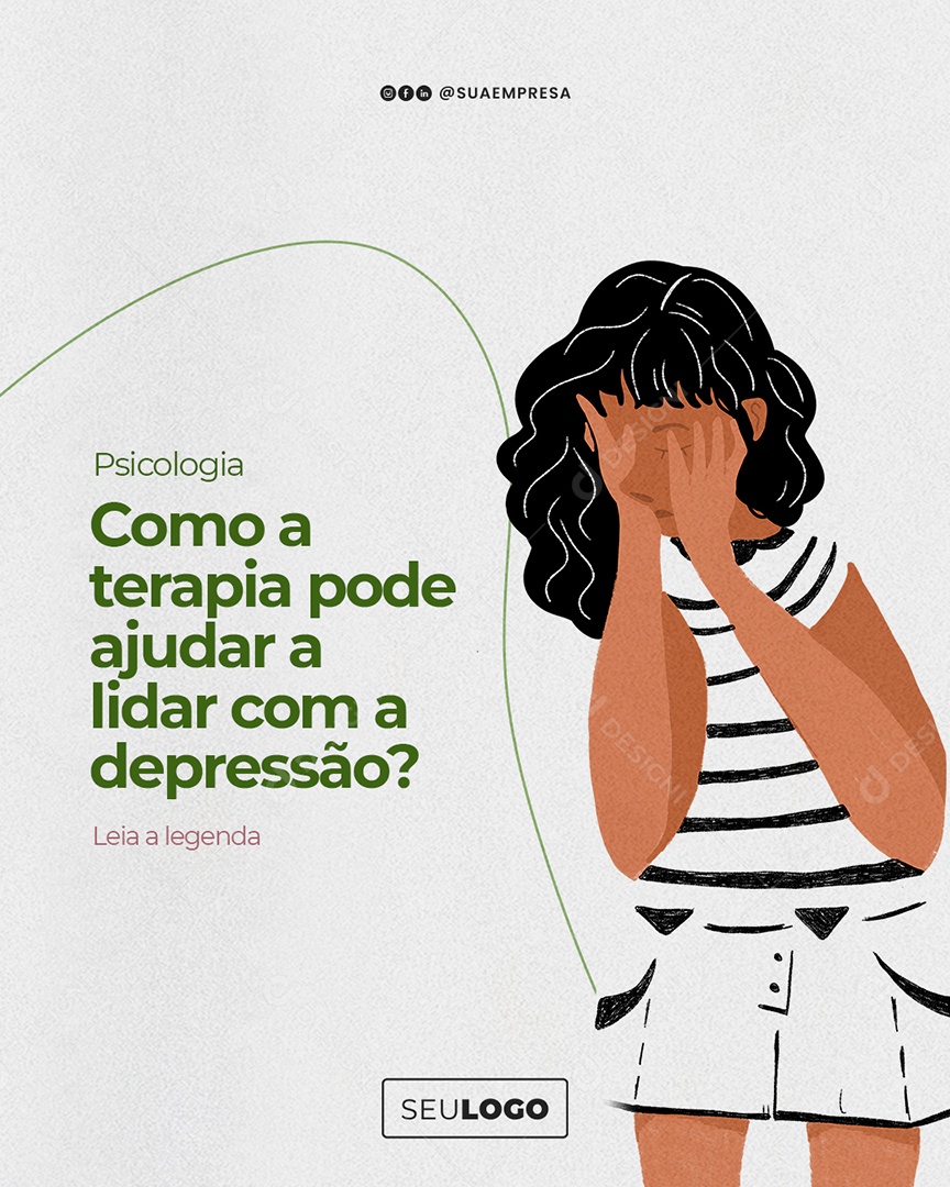 Como a Terapia Pode Ajudar A Lidar Com A Depressão Social Media PSD Editável