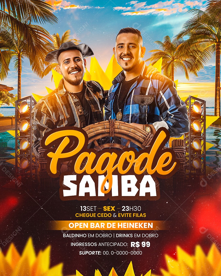 Flyer Pagoda Samba Social Media PSD Editable