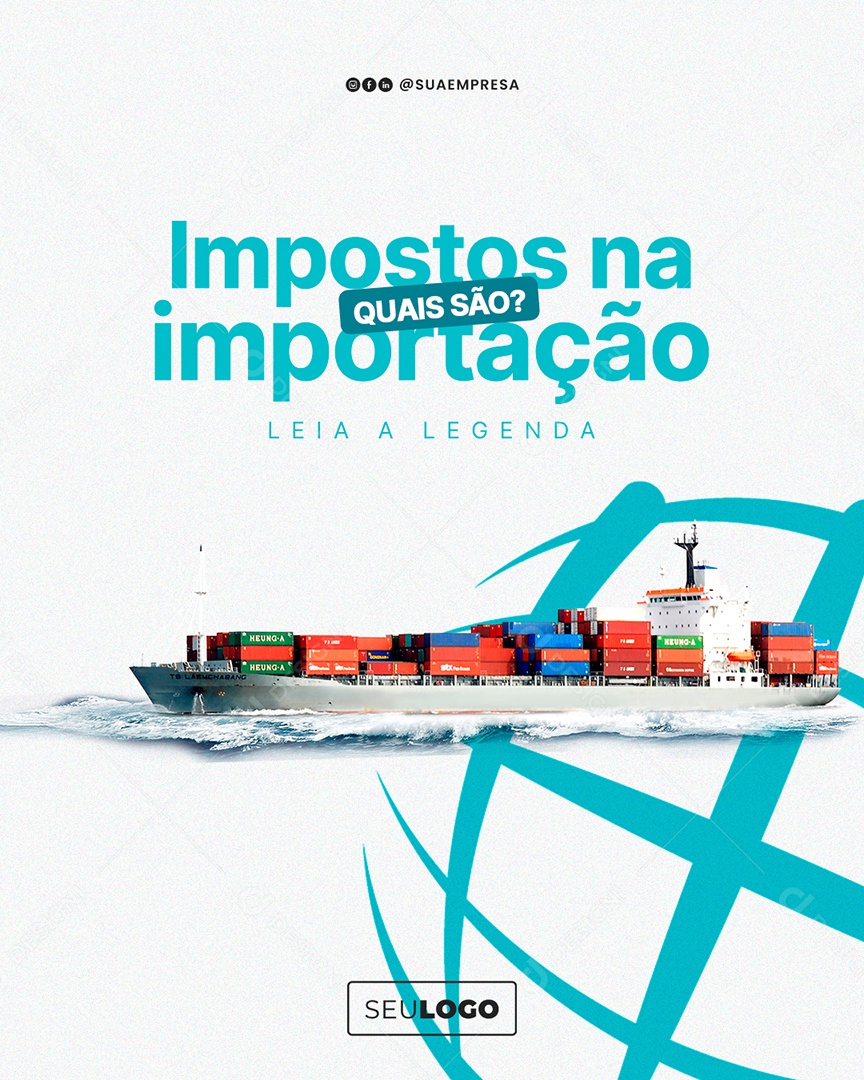 Navios navegando sobre mar indústria Social Media PSD Editável