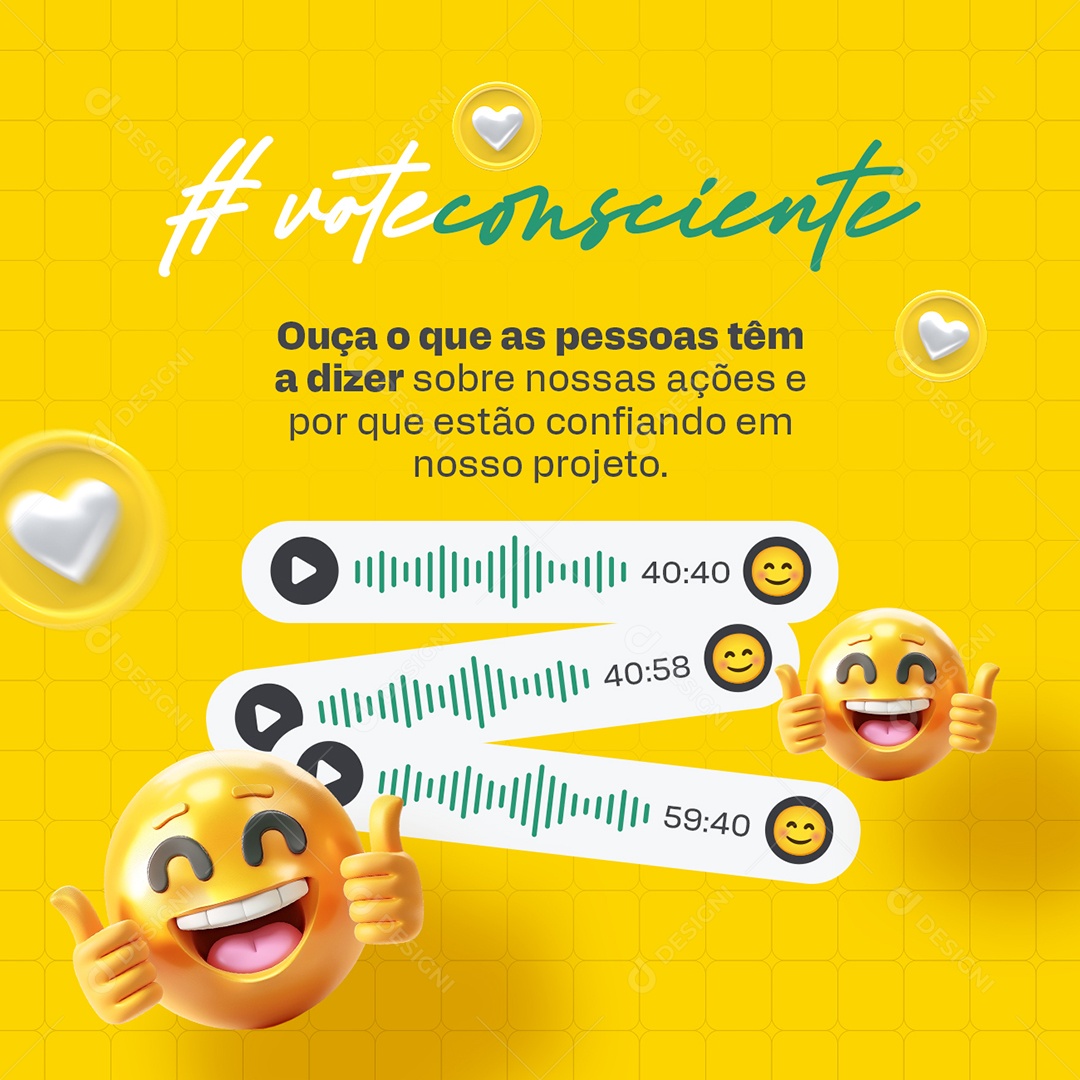 Política Vote Consciente Social Media PSD Editável