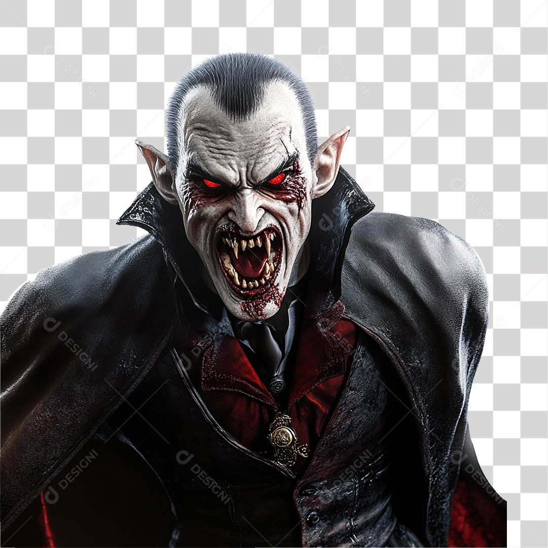 Elemento 3D Vampiro de Halloween PNG Transparente