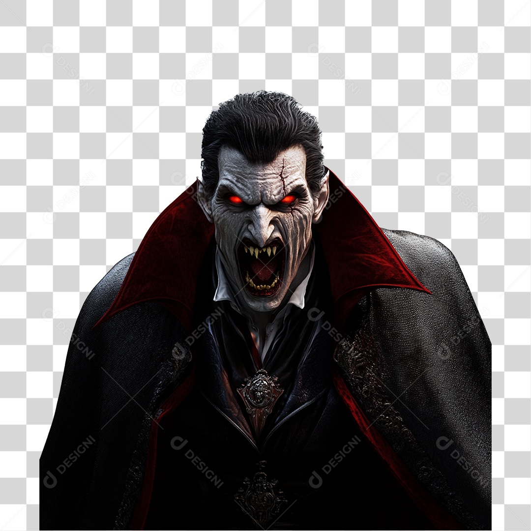 Elemento 3D Vampiro de Halloween PNG Transparente