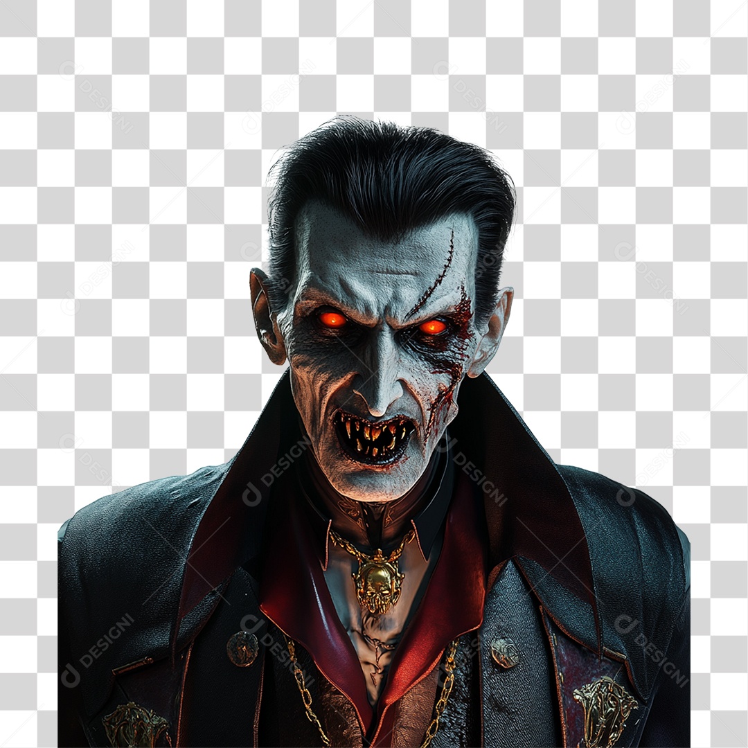 Elemento 3D Vampiro de Halloween PNG Transparente
