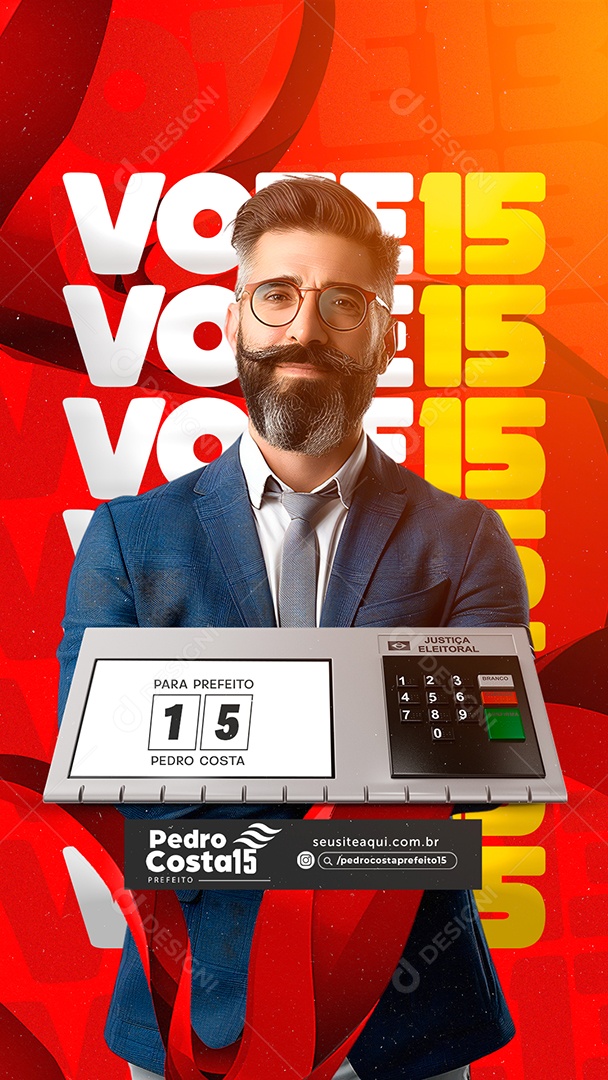 Story Política Prefeito Pedro Costa Social Media PSD Editável