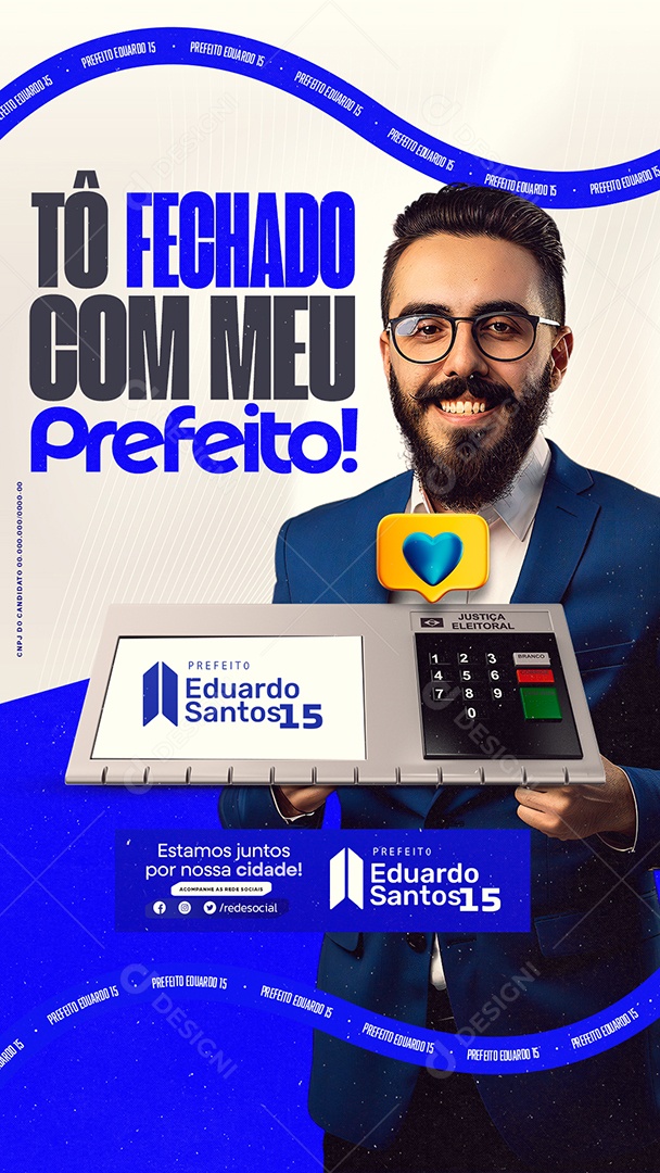 Story Política Prefeito Eduardo Santos Social Media PSD Editável