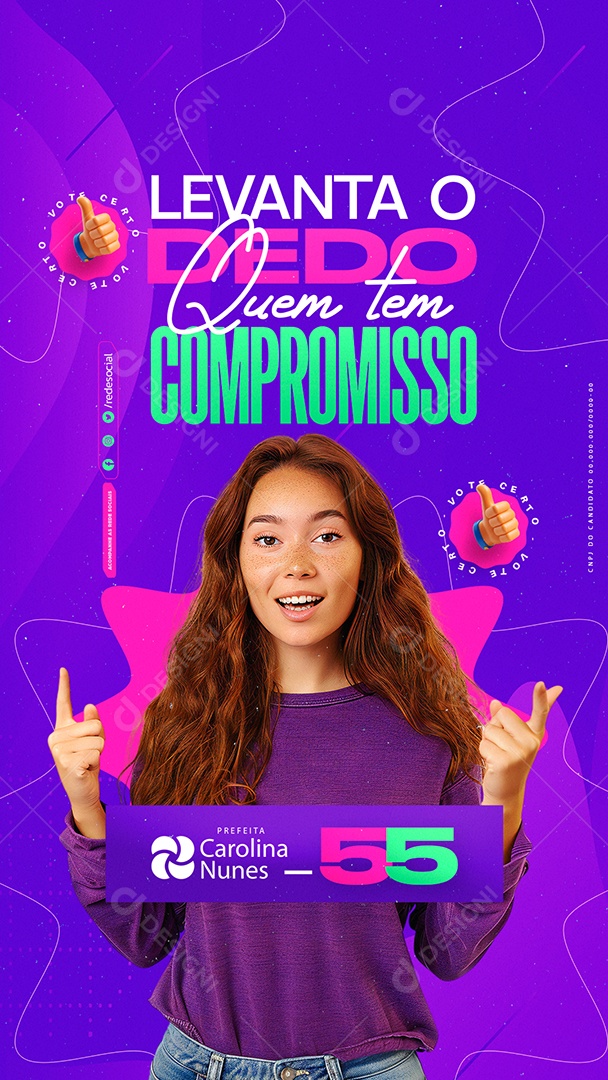 Story Política Prefeita Carolina Nunes Social Media PSD Editável