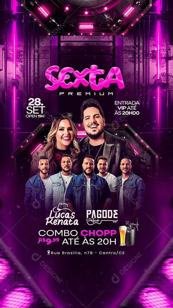 Story Flyer Sexta Premium Lucas e Renata Social Media PSD Editável