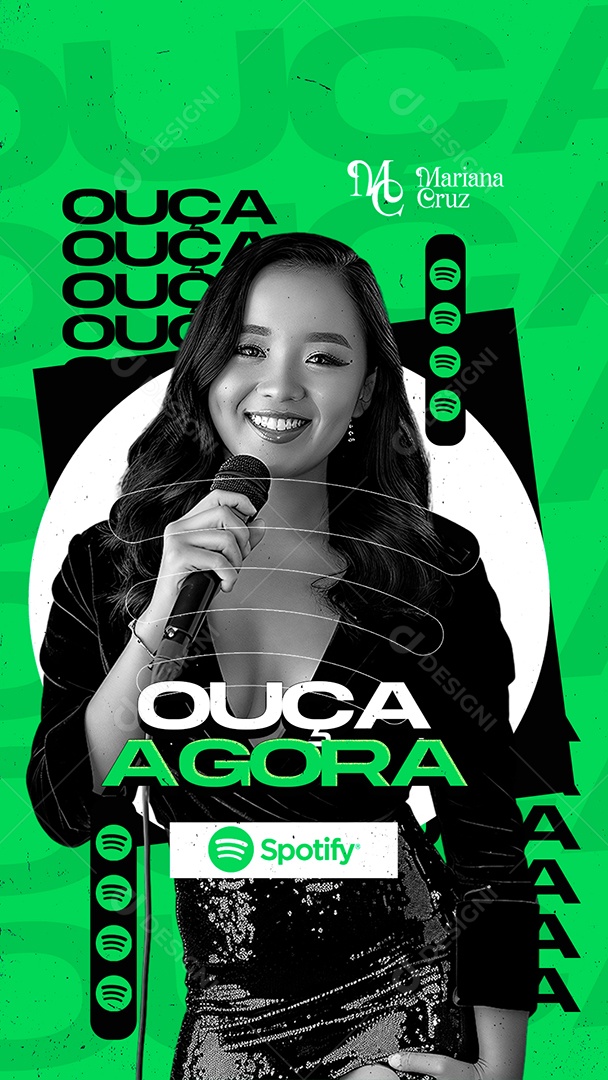 Story Flyer Ouça Agora Mariana Cruz Social Media PSD Editável