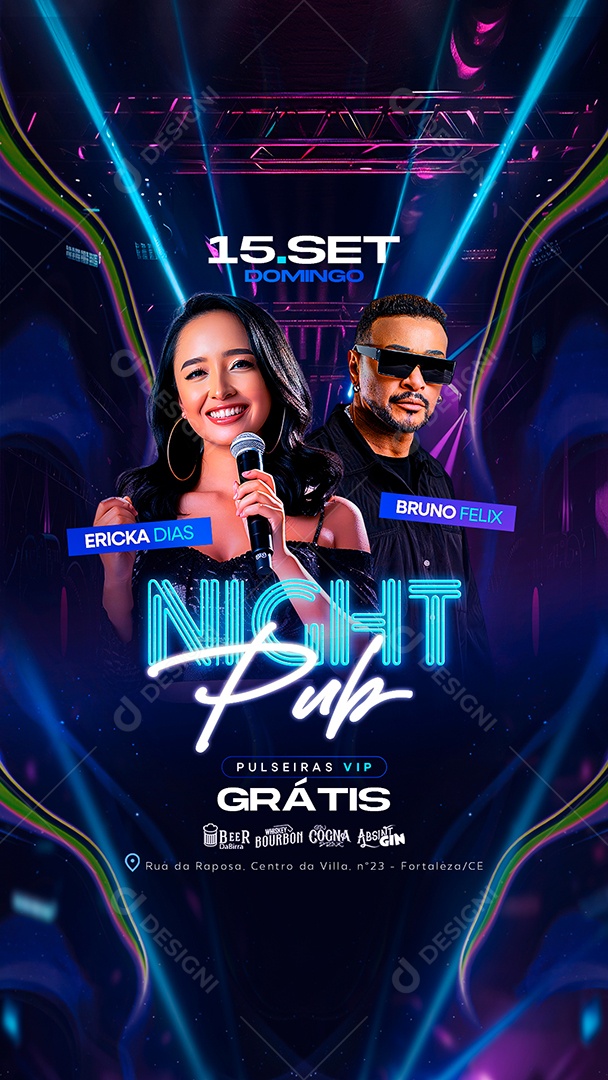 Story Flyer Night Pub Social Media PSD Editável