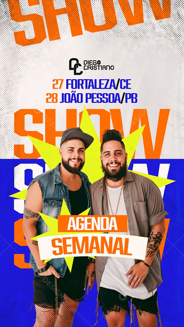Story Flyer Agenda Semanal Social Media PSD Editável