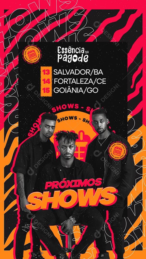 Story Flyer Próximos Shows Essência do Pagode Social Media PSD Editável