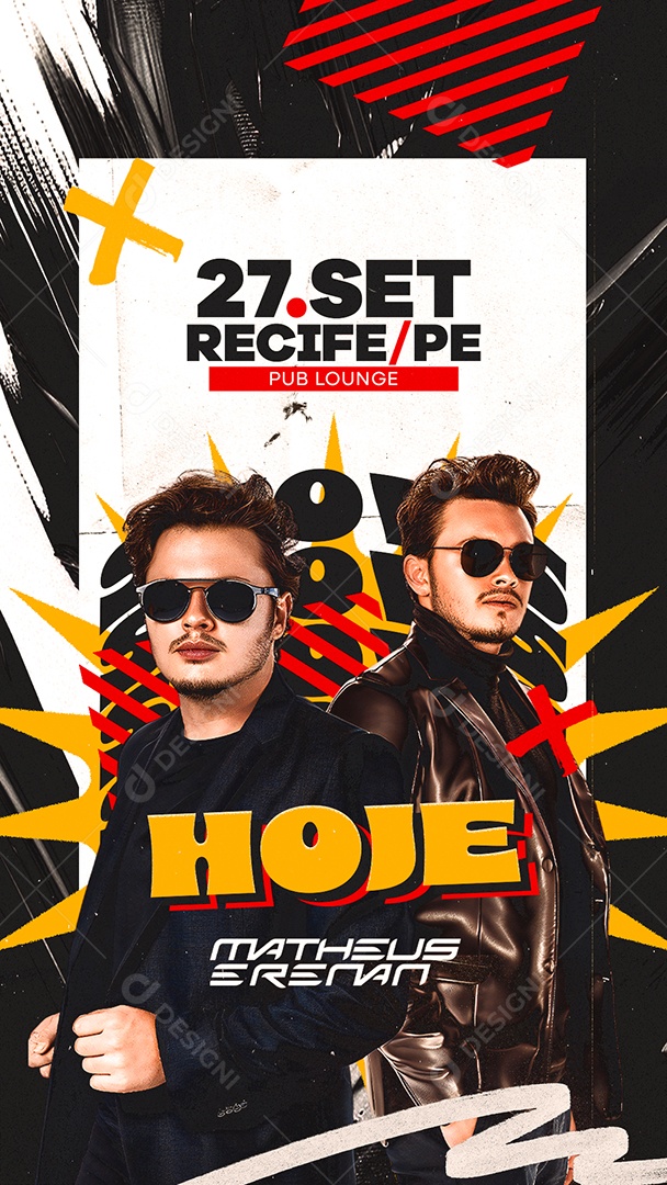 Story Flyer Hoje Matheus e Renan Social Media PSD Editável