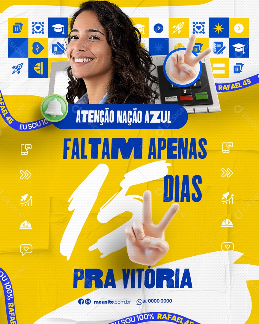 Política Faltam 10 Dias Vereador para Vitória Social Media PSD Editável