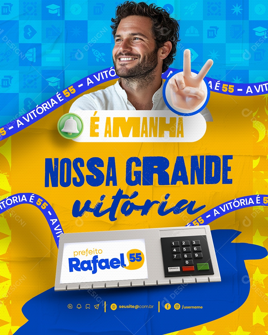 Política Prefeito Rafael Social Media PSD Editável