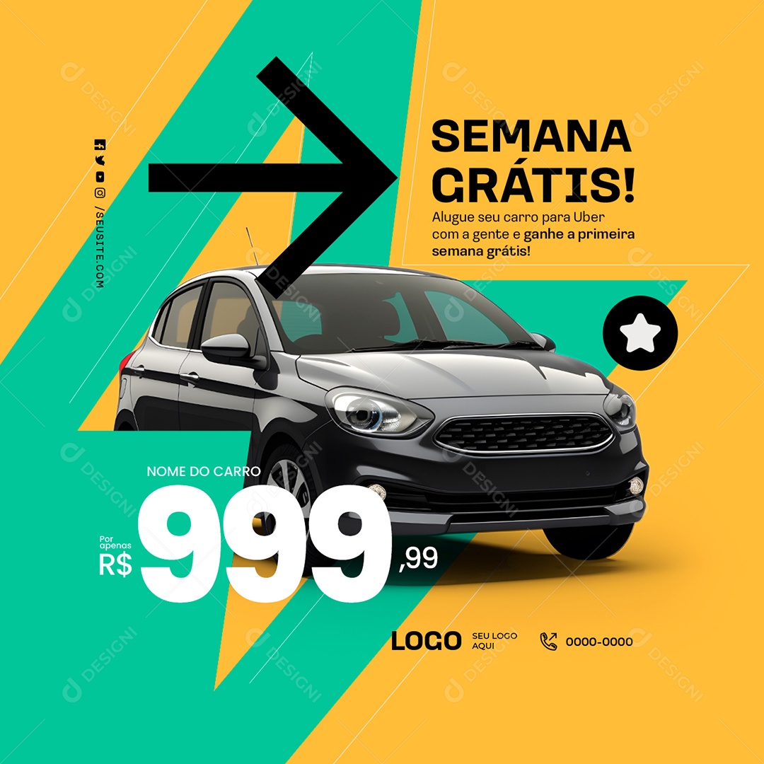 Uber Semana Grátis Social Media PSD Editável