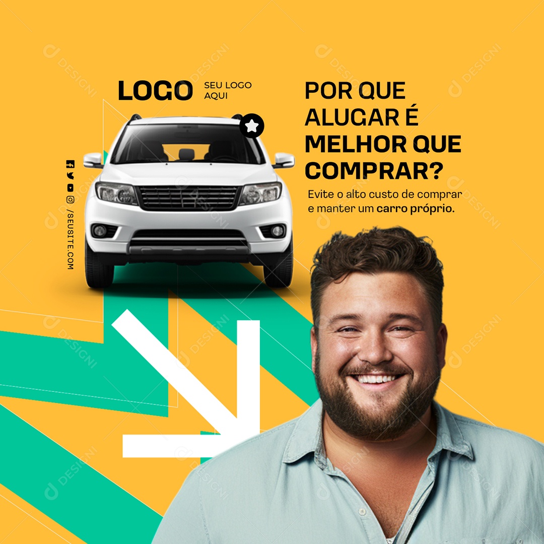 Uber Por Que Alugar é Melhor que Comprar Social Media PSD Editável