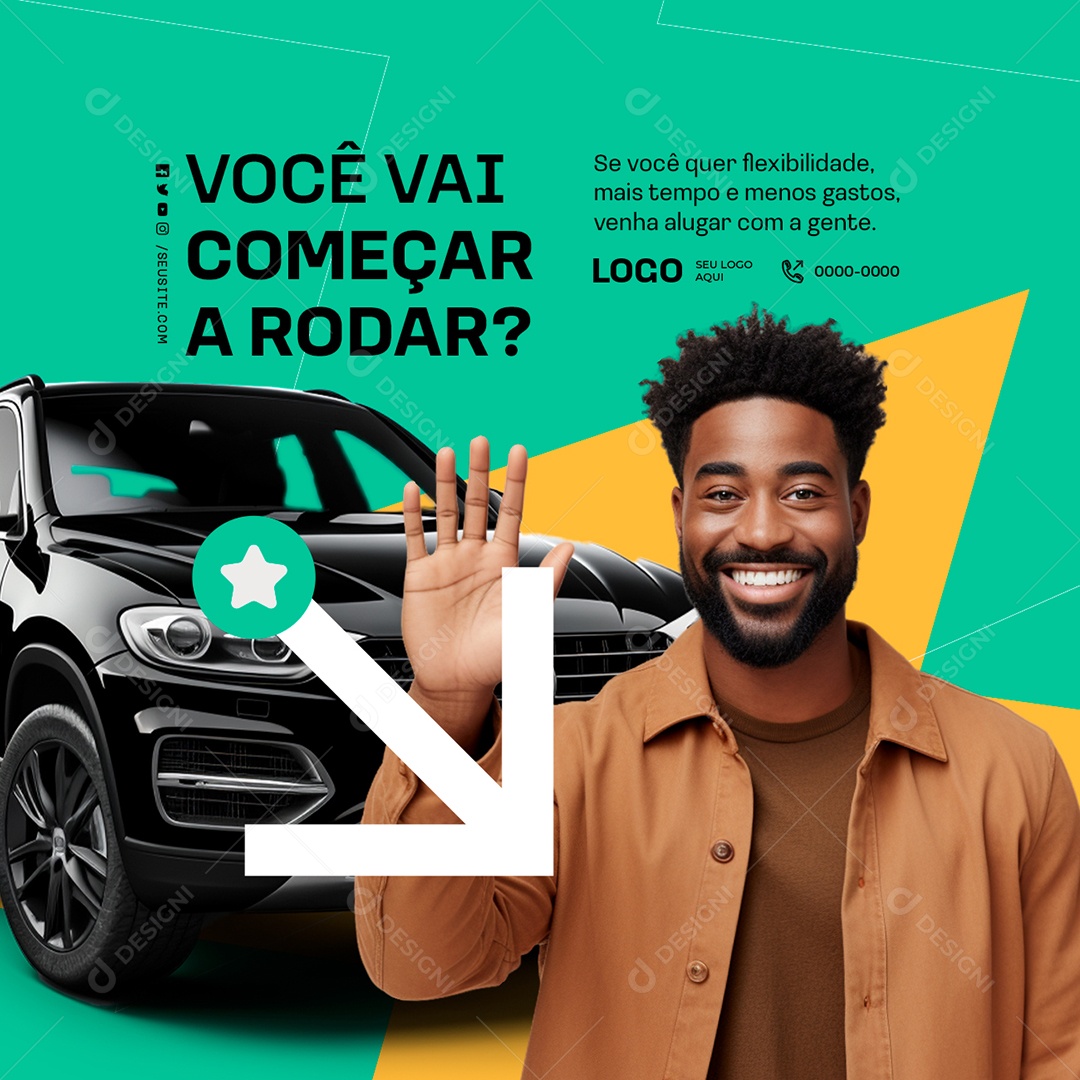Uber Você Vai Começar a Rodar Social Media PSD Editável