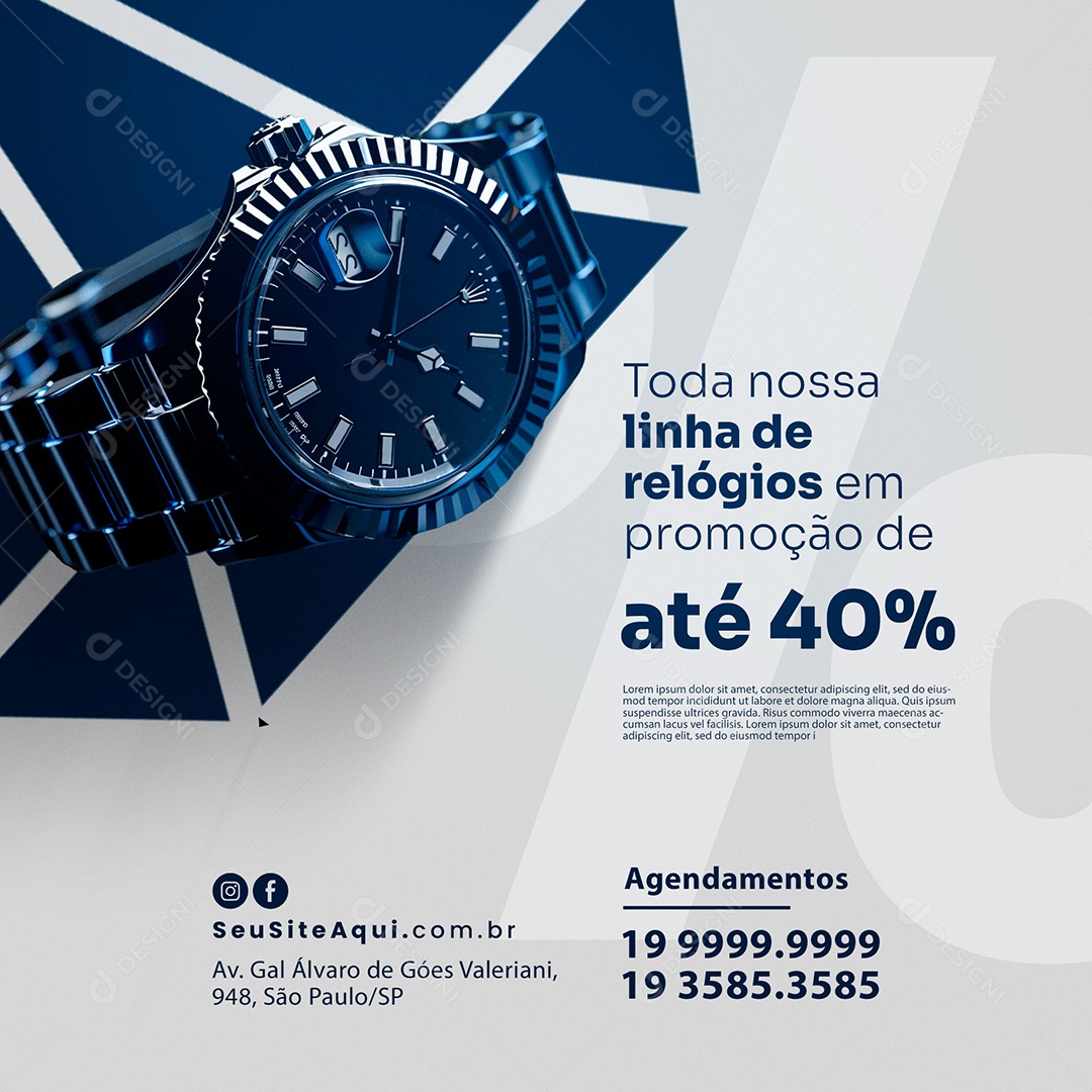 Jewellery Clock Line Social Promotion Media PSD Editable