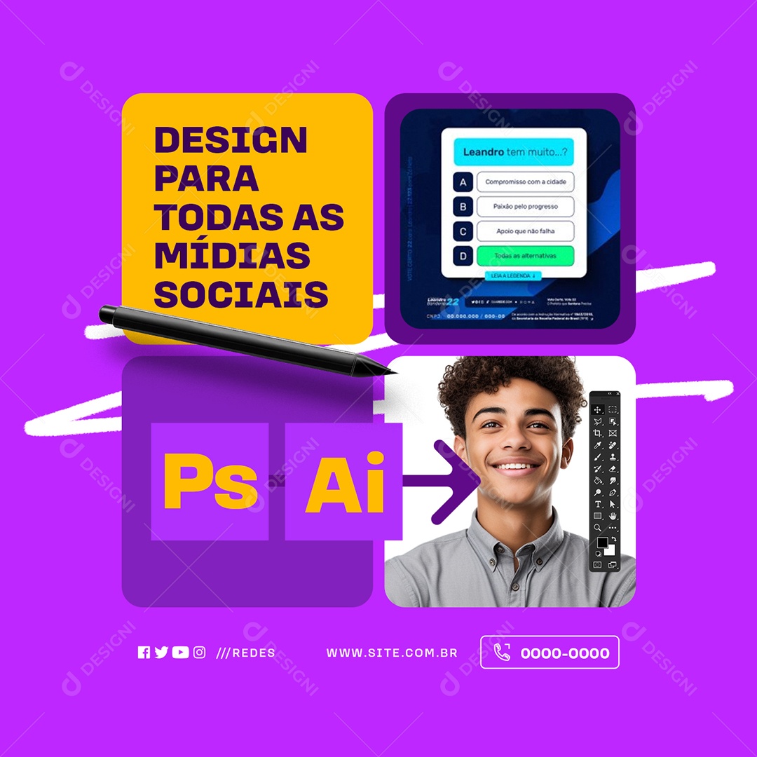 Designer para Todas as Mídias Sociais Social Media PSD Editável