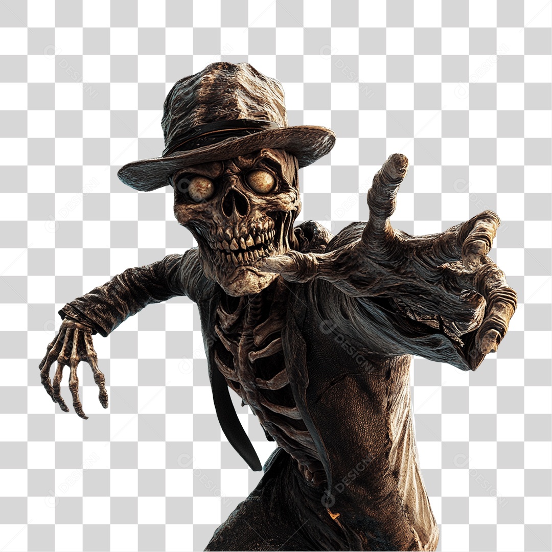 Zumbi Halloween PNG Transparente