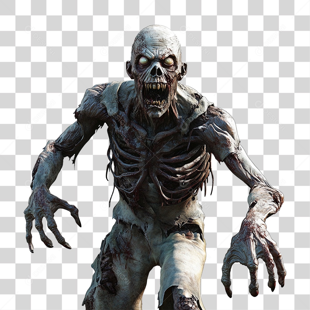 Zumbi Halloween PNG Transparente