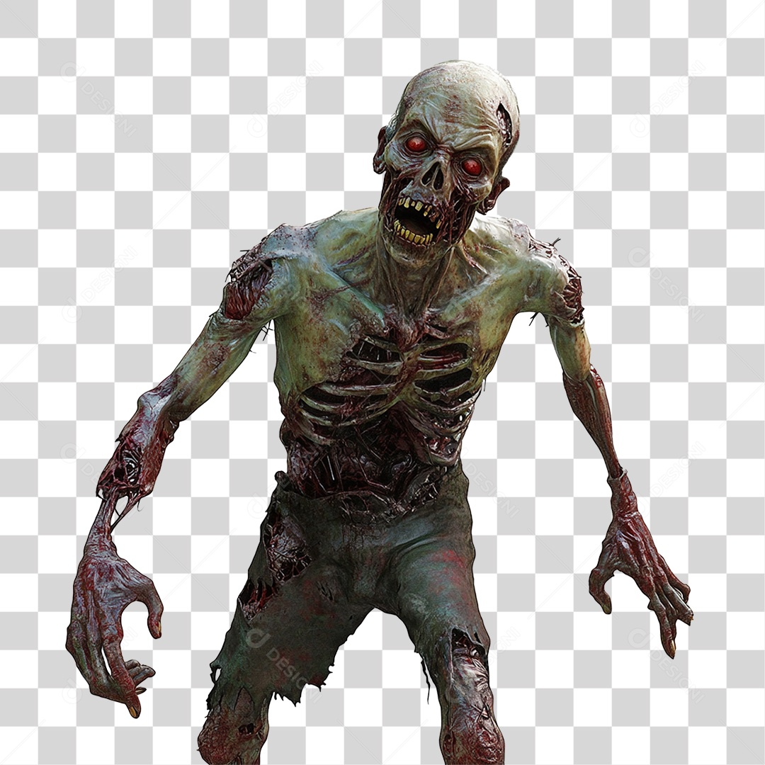 Zumbi Halloween PNG Transparente