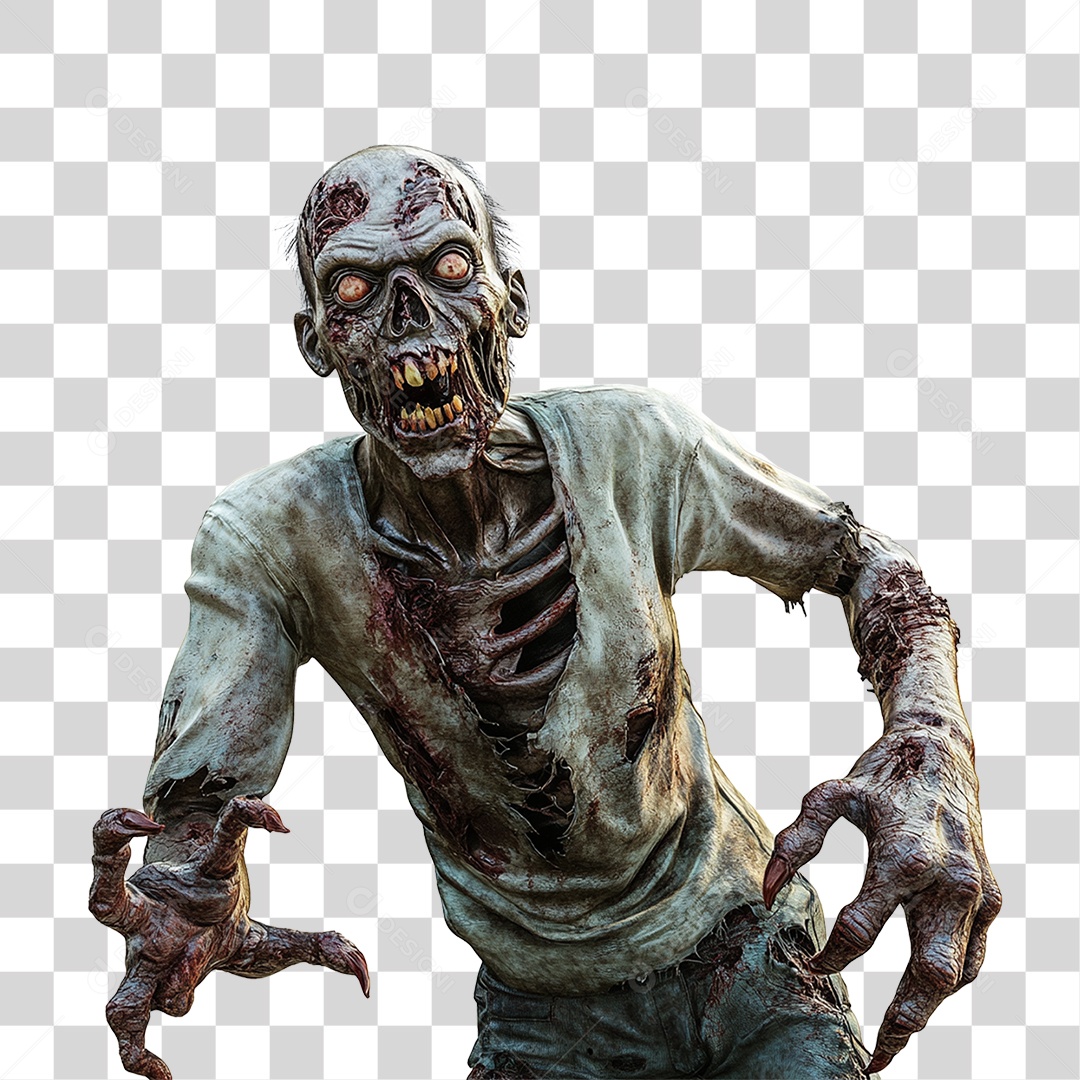 Zumbi Halloween PNG Transparente