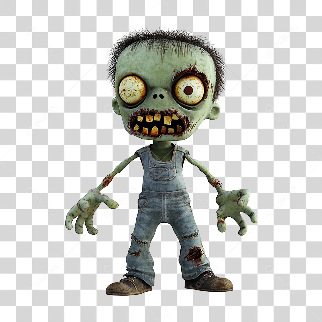 Zumbi Halloween PNG Transparente