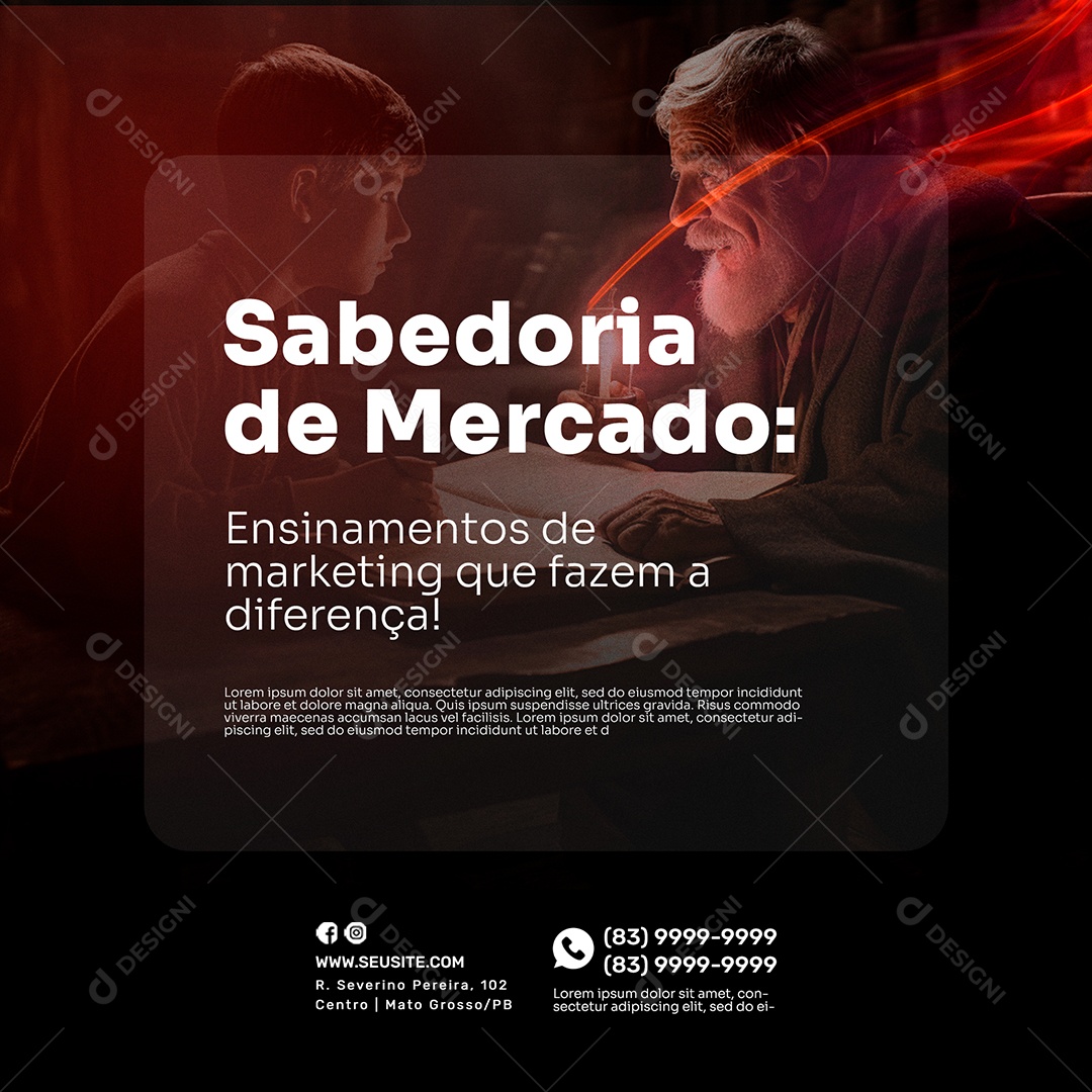 Marketing Digital Sabedoria Do Mercado Social Media PSD Editável