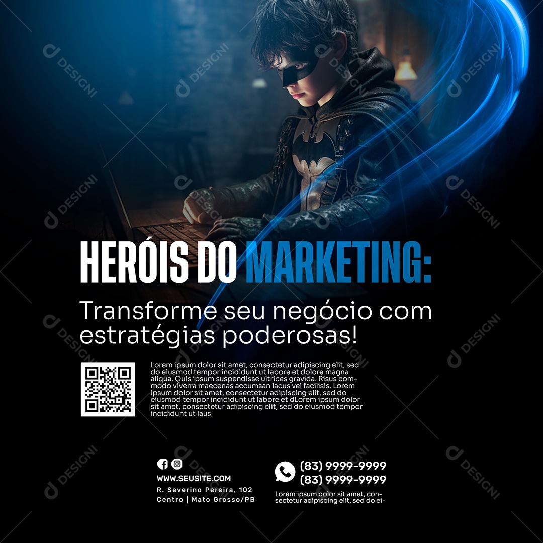 Marketing Digital Heróis Do Marketing Social Media PSD Editável