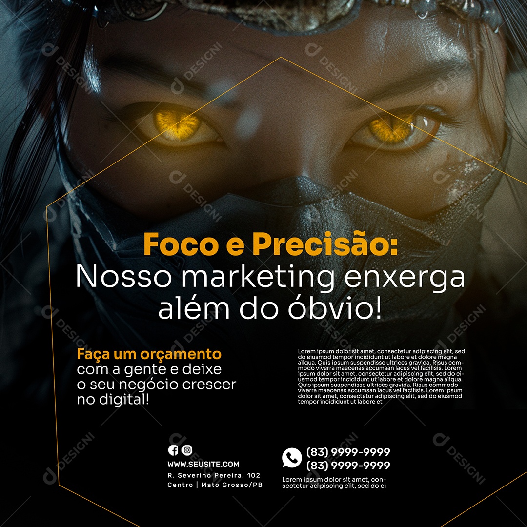 Marketing Digital Foco E Precisão Social Media PSD Editável