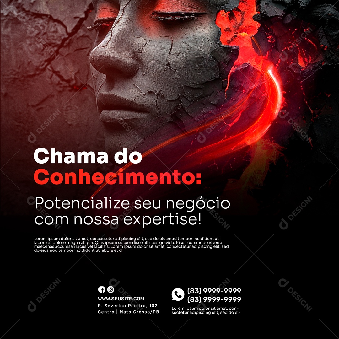 Marketing Digital Chamada Do Conhacimento Social Media PSD Editável