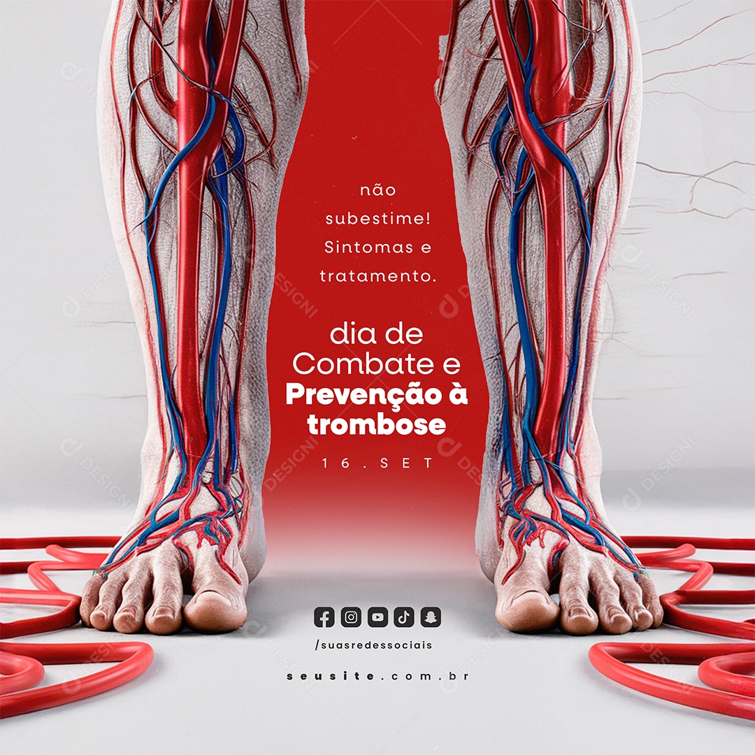 Day of Combat and Prevention of Thrombosis September 16 Social Media PSD Editable