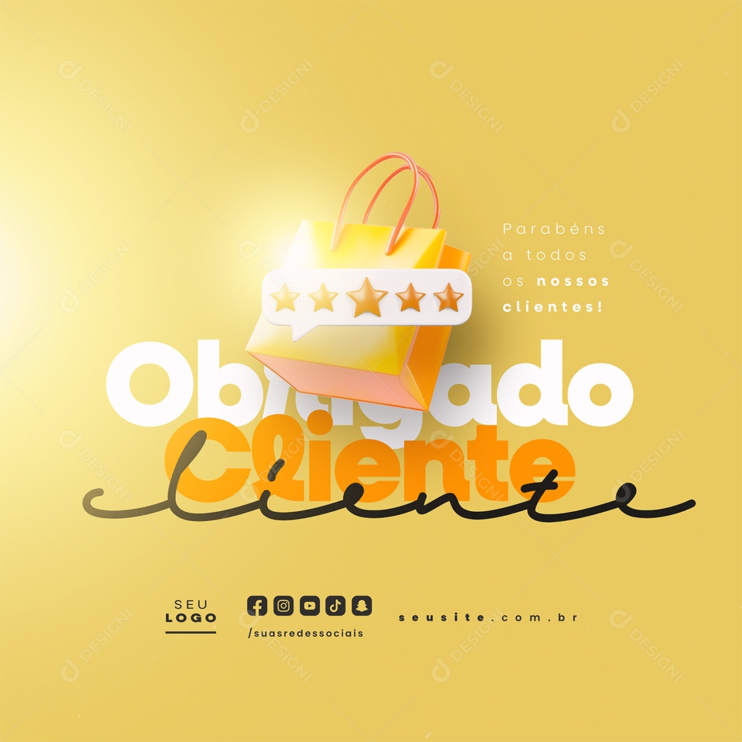 Dia do Cliente 15 de Setembro Obrigado Social Media PSD Editável