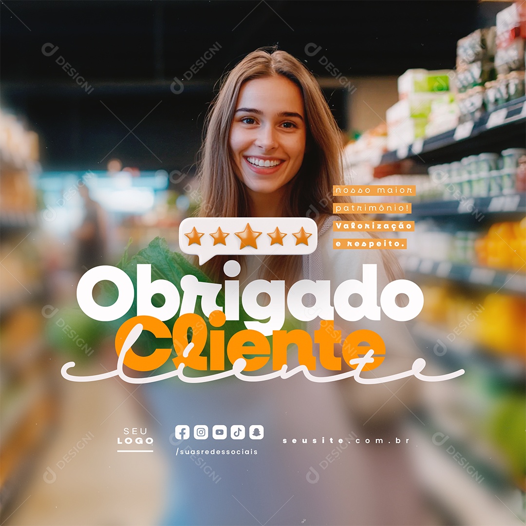 Dia do Cliente 15 de Setembro Obrigado Social Media PSD Editável